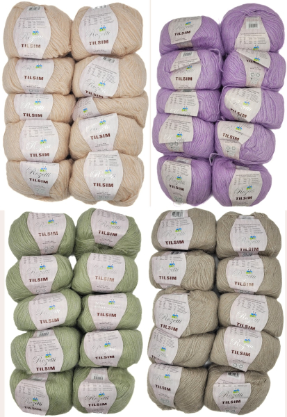 500 Gramm Strickgarn Rozetti Tilsim, mit Mohair-Anteil und Glitzer, Glitter Strickwolle einfarbig, 500g Effektgarn